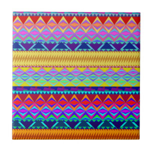 Färgrik Aztec design Kakelplatta