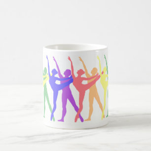 Färgrik balettdansmugg kaffemugg