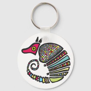 Färgrik bältdjur Keychain Nyckelring