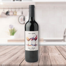 Färgrik Bara en skvätt vin Vattenfärg Vinflaska Etikett