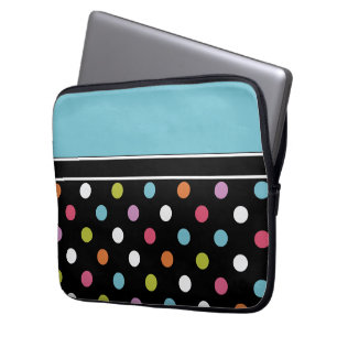 Färgrik bärbar datorfodralpolka dots laptop sleeve