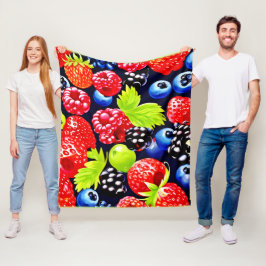 Färgrik Bärblandning Design Fleecefilt