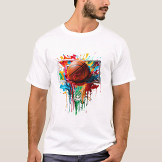 Färgrik Basket Tie Dye Färg T Shirt