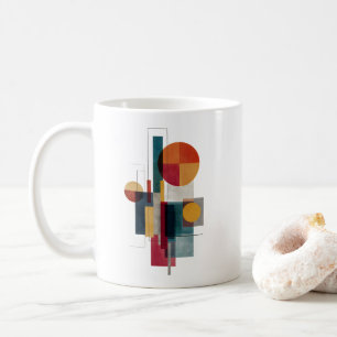 Färgrik Bauhaus Geometrisk Abstrakt Konst Mugg