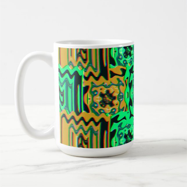 Färgrik Bauhaus Geometrisk Mönster  Kaffemugg (Vänster)