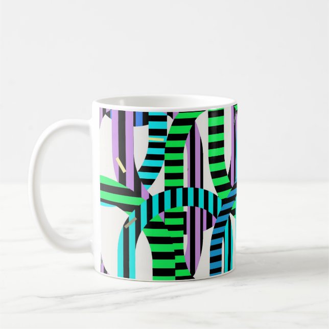 Färgrik Bauhaus geometrisk mönster  Kaffemugg (Vänster)
