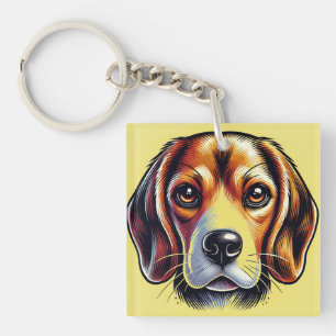 Färgrik Beagle-porträtt för hundälskare