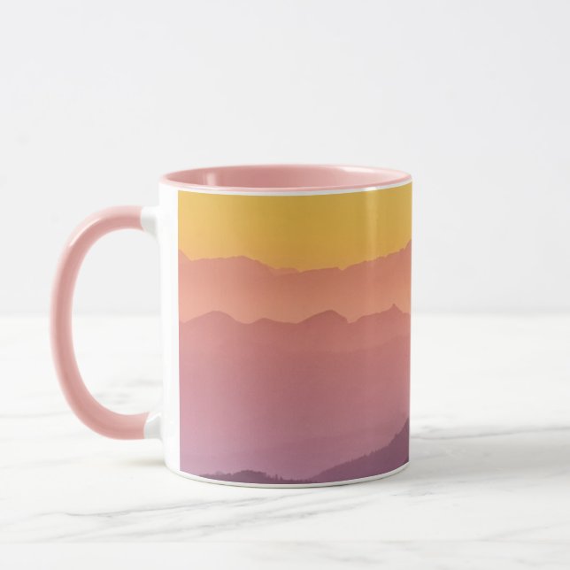  "Färgrik Bergssolnedgångsmugg – Naturlandskap  Mugg (Vänster)