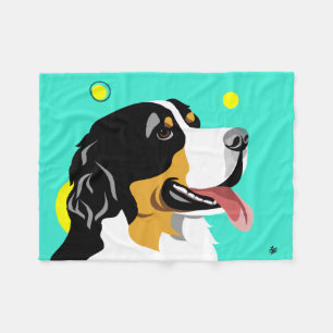 Färgrik Bernese Mountain Dog Fleecefilt