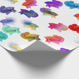 Färgrik Betta akvariefisk som slår in papper Presentpapper