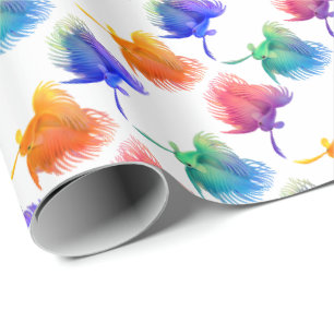 Färgrik Betta akvariefisk som slår in papper Presentpapper