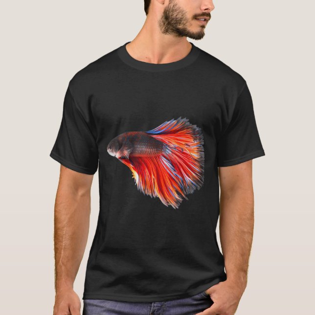 Färgrik Betta-fisk T Shirt (Framsida)