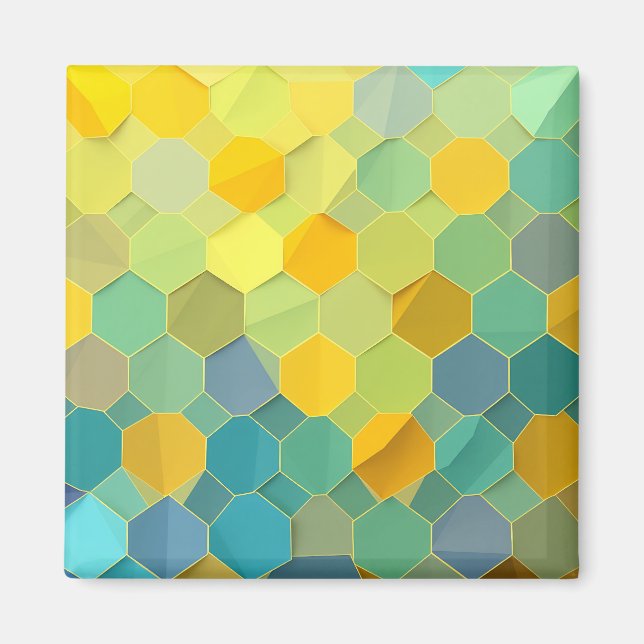 Färgrik bikakemönster geometrisk mönster magnet (Framsidan)