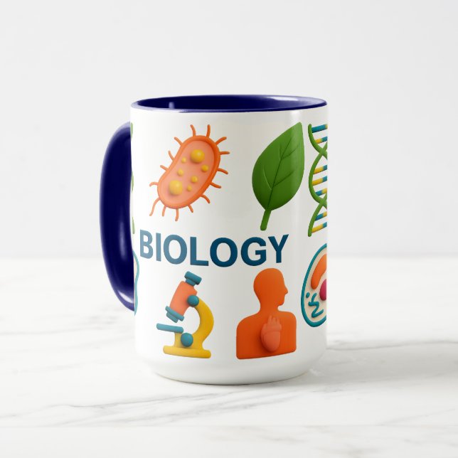 Färgrik Biologi Vetenskap Keramikmugg Mugg (Framsida vänster)