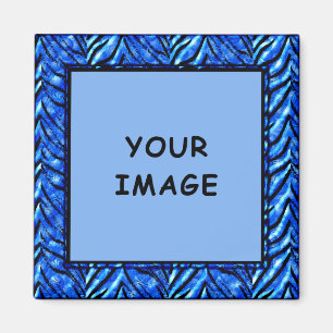 Färgrik blå fotoram magnet
