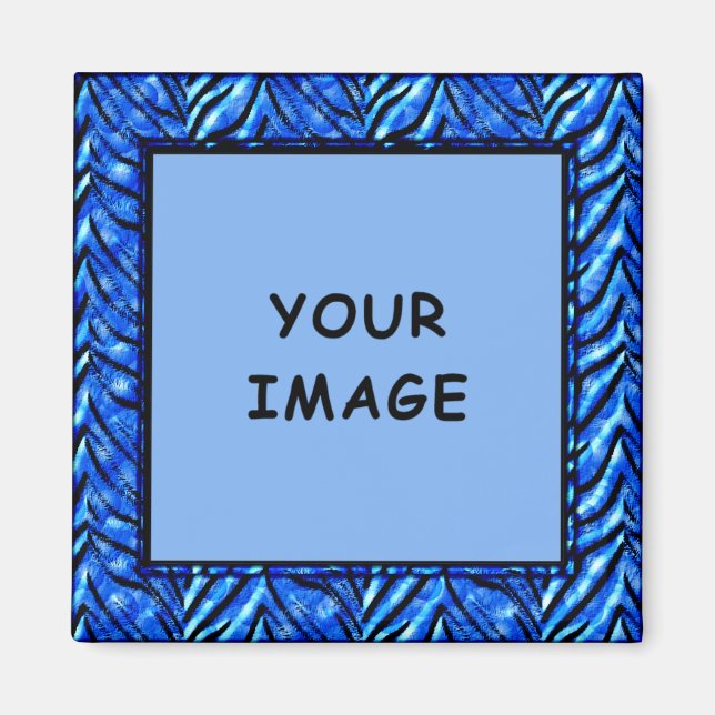 Färgrik blå fotoram magnet (Framsidan)