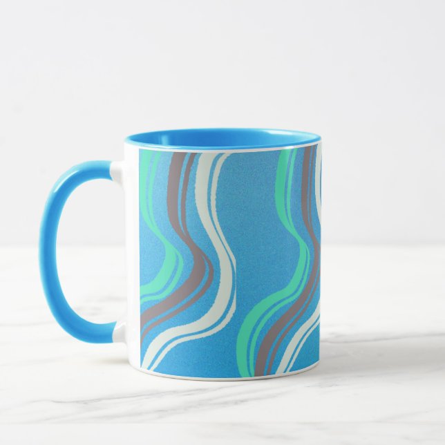 Färgrik blå mugg (Vänster)
