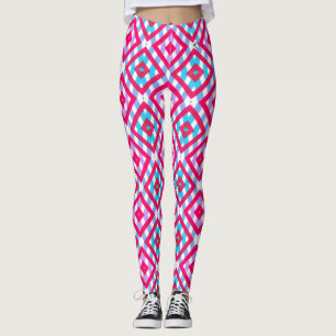 Färgrik blå och purpurrosa leggings