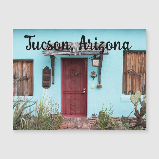 Färgrik blå sydvästra hem Tucson, Arizona (Framsida)