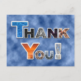 Färgrik Blå Tacksamhets vykort