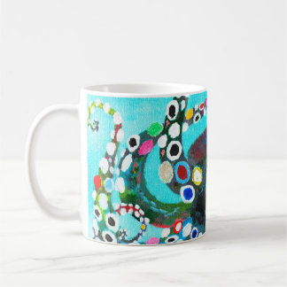 Färgrik bläckfisk handritad illustration målning kaffemugg