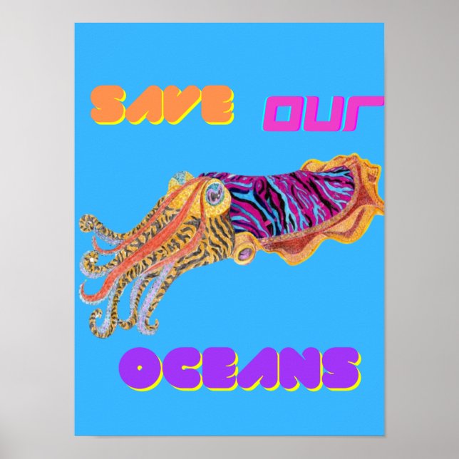 Färgrik Bläckfisk Poster (Framsidan)