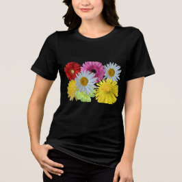 Färgrik Blandad Trädgårdsblomma Bloom Design T Shirt