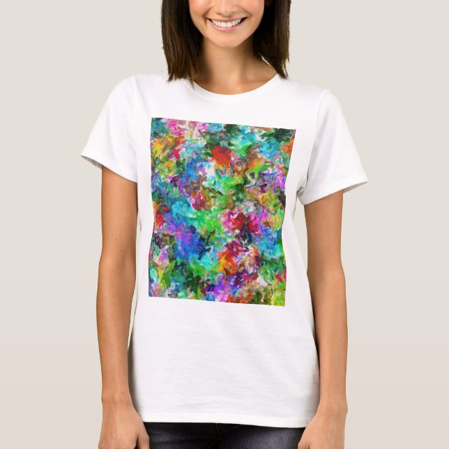 Färgrik blandningabstraktdesign tee (Framsida)
