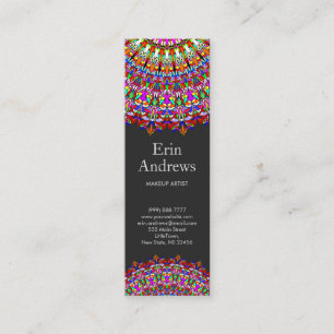 Färgrik blom- geometrisk Mandala Mini Visitkort
