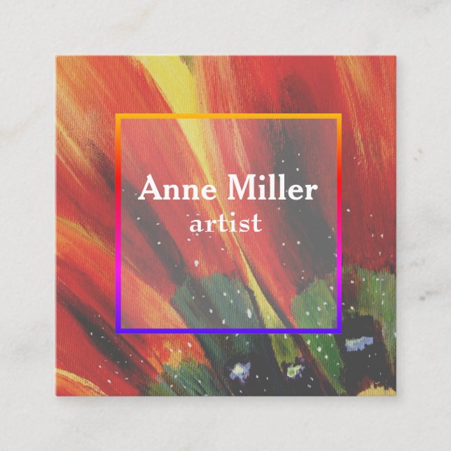 Färgrik blom- kvinnlig visitkort (Framsida)