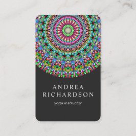 Färgrik blom- Mandala Visitkort