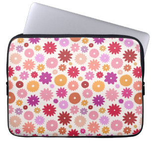 Färgrik blom-mönster laptop fodral