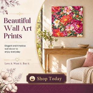 Färgrik blomduk på canvas Blomsterträdgård