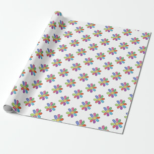 Färgrik blomma på någon färg presentpapper