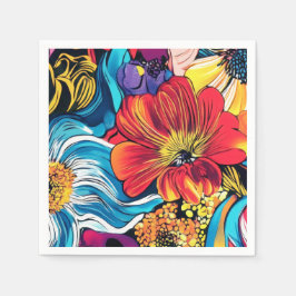 Färgrik Blomma Pappersservett