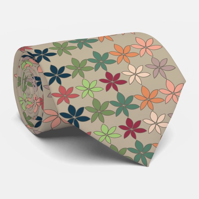 Färgrik Blomma Slips (Rullad)
