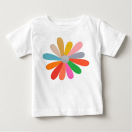 Färgrik blomma T-shirt med kronblad