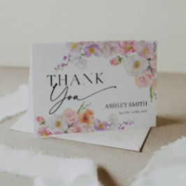 Färgrik Blomma Tack Kort