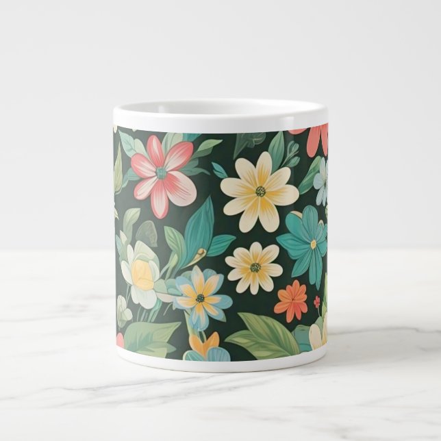 Färgrik Blomma/Vår  Jumbo Mugg (Framsidan)