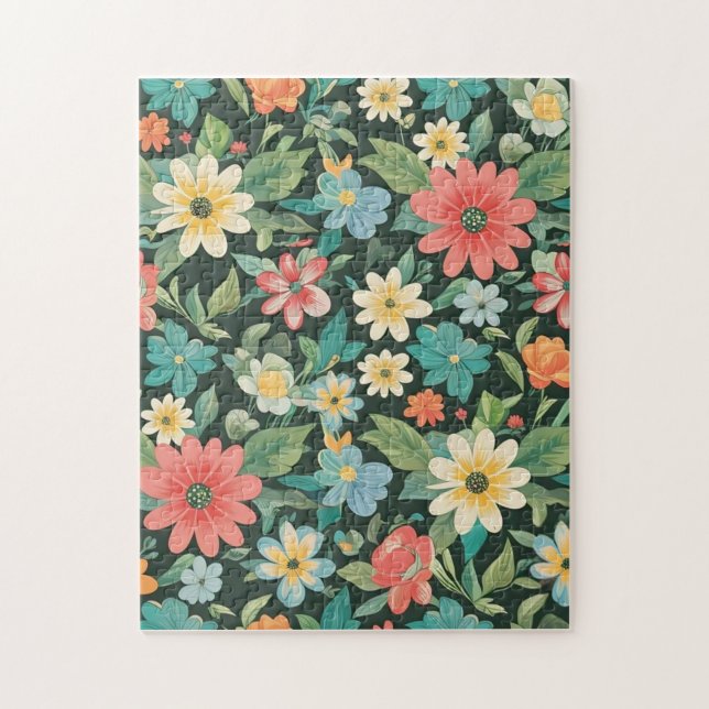 Färgrik Blomma/Vår  Pussel (Vertikal)