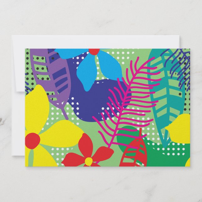 Färgrik blommabakgrund inbjudningar (Framsida)