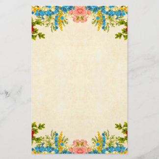 Färgrik blommagräns brevpapper