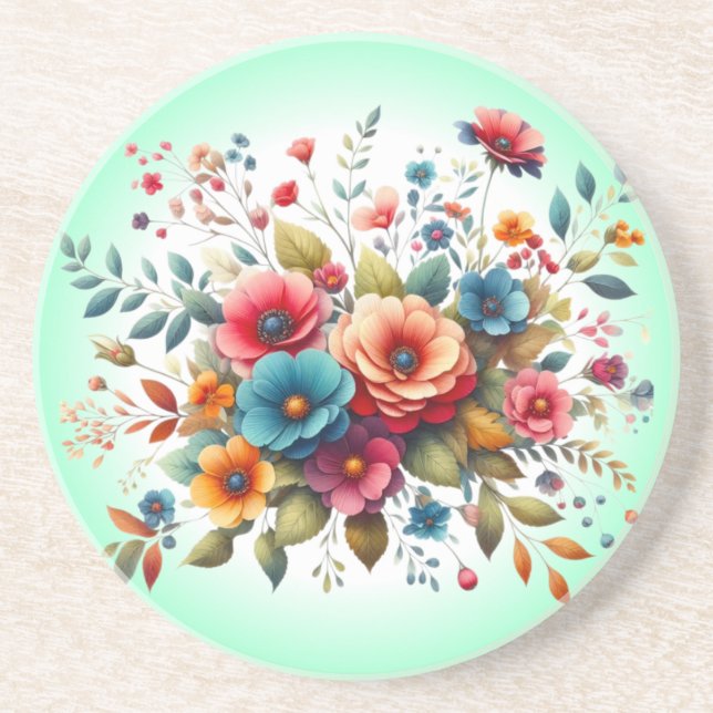 Färgrik blommig bukett design-58576 underlägg (Framsidan)