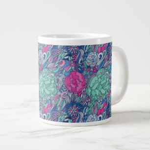 Färgrik blommig doodle-mönster jumbo mugg