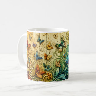 Färgrik blommig fantasikonst mugg | Whimsical natu