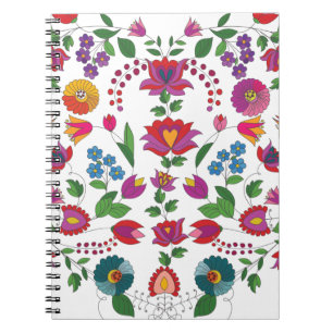 Färgrik Blommig Kalocsa Anteckningsbok
