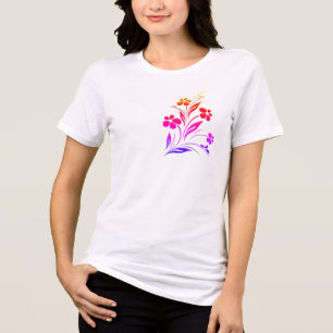 Färgrik Blommig Kvinnlig Casual Stil Mjuk T-Shirt
