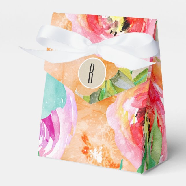 Färgrik Blommig Modern Rustik Botanisk Kraft Presentaskar (Framsidan Sidan)