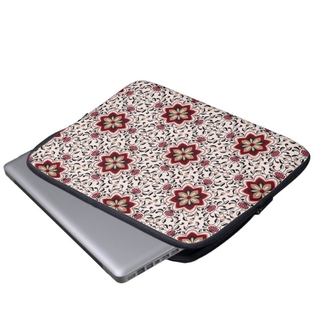 Färgrik blommig mönstrad laptopsleeve laptop fodral (Framre botten)