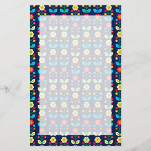 Färgrik blommönster brevpapper